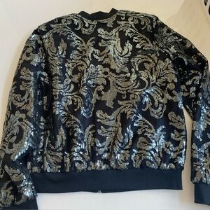 Elegant Black and Silver Sequin Jacket